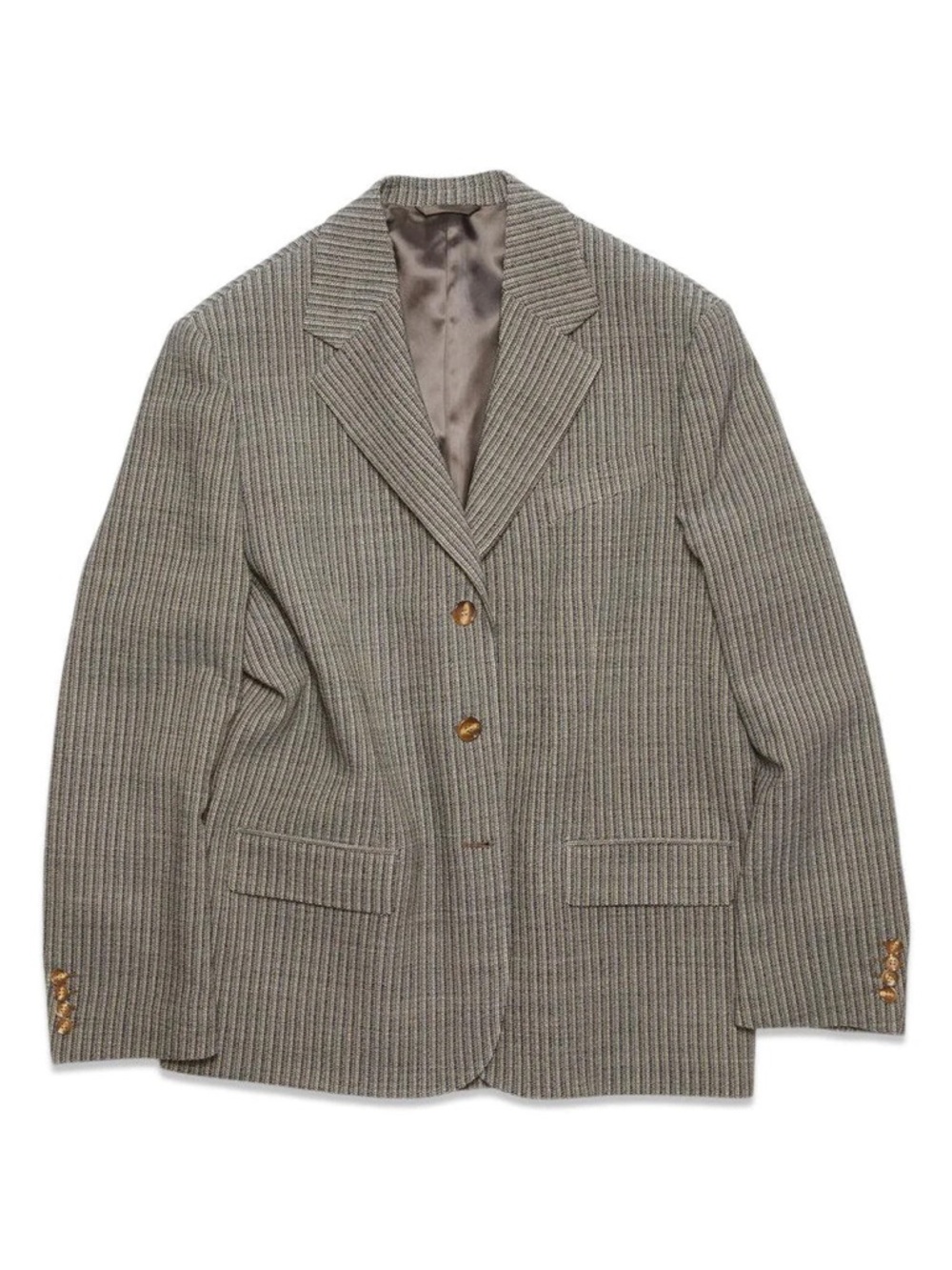 Acne Studios Multi Taupe Pinstripe Wool Blazer EU 32 / US 0